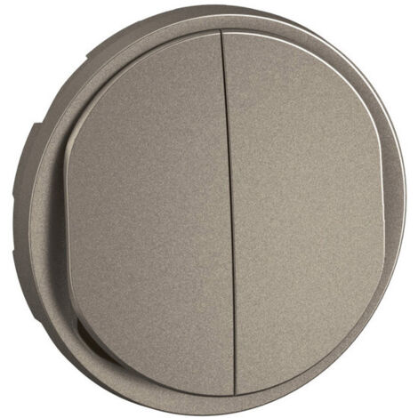 Legrand – Enjoliveur double pour poussoir ou va-et-vient CT2001 – Finition titanium – Installation rapide à clipser – Compatible avec mécanismes Céliane (1/5)