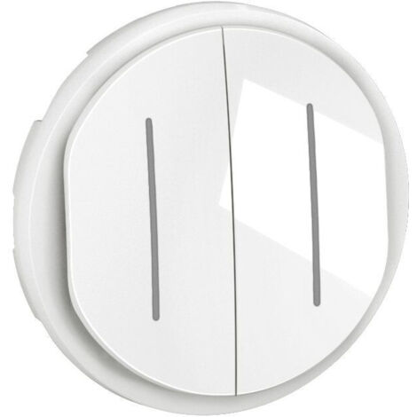 Legrand – Enjoliveur double interrupteur va-et-vient CB2007 – Blanc – Type à clipser – IP20 – Compatible mécanismes Soft 10AX