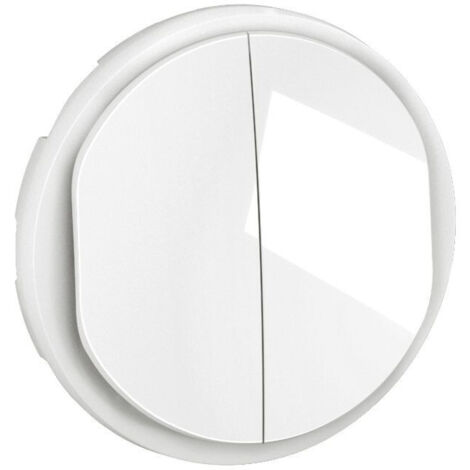 Legrand – Enjoliveur double interrupteur Céliane – IP20 IK04 – Clipser – Bouton en 2 parties – Blanc