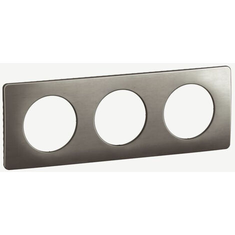 Legrand – Plaque de finition 3 postes CP1803 – Acier satinée – Compatible Batibox – Installation horizontale/verticale – Rattrapage d'alignement