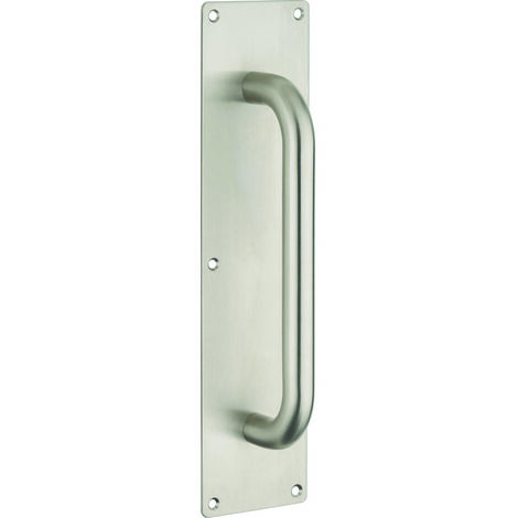 Thirard – Poignée de tirage inox 220mm – Plaque 300x75mm – Finition satinée – Pour portes en bois – Vis de fixation incluses