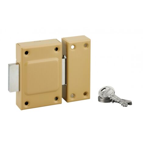 Thirard – Verrou sans bouton pour porte de cave – Cylindre 40mm en acier – 3 clés crantées – Niveau de sécurité 3/10
