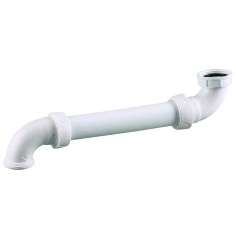 Valentin – Tubulure lavabo 1'1/4 – Raccord de robinetterie avec entraxe ajustable 95-260mm – Déporte siphon vers le mur – Encombrement 65,5mm