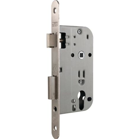 Serrure de sûreté à larder NF QC série 4130 QC axe à 50 mm têtière inox à cylindre - Tesa securité (1/2)