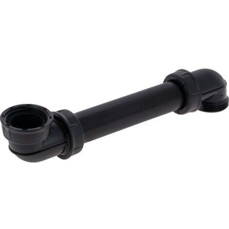 Nicoll – Siphon de lavabo 32 mm – Tubulure gain de place pour espaces confinés – Longueur 180 mm – Raccordement 1''1/4 – 90% matières recyclées (1/3)