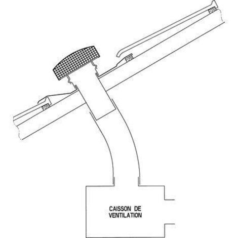 Anjos Ventilation – Sortie de toit finition tuile diamètre 125 mm – Capot en aluminium prélaqué – Compatible VMC simple et double flux – 6005
