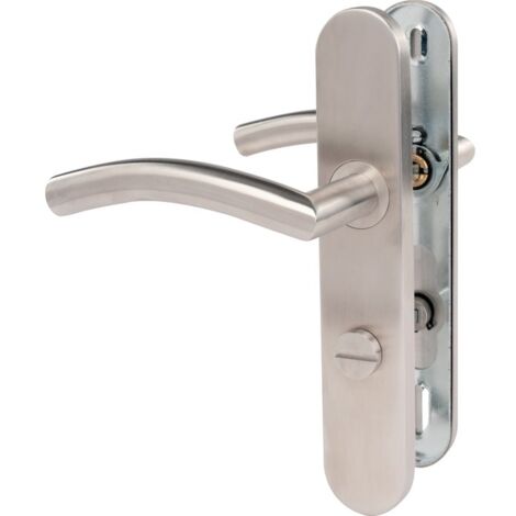 Ensemble de porte sur plaque - A condamnation - Inox brossé - EXEM (1/4)