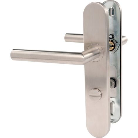Ensemble de porte sur plaque - A condamnation - Inox brossé - EXEM