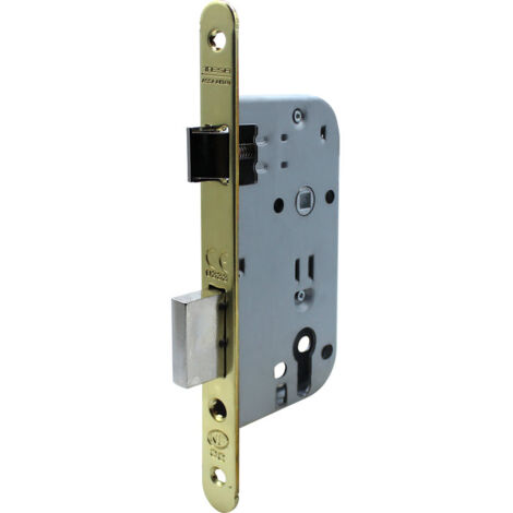 Serrure de sûreté à larder NF QC série 4130 QC axe à 40 mm têtière acier laitonnée à cylindre - Tesa securité (1/2)