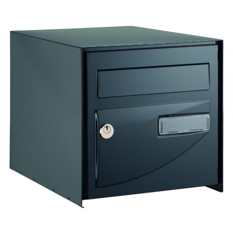 Decayeux – Boîte aux lettres individuelle double face noire – Acier électrozingué – Goulotte antivol – Dimensions L 302 x H 300 x P 410 mm