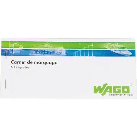Wago – Carnet de marquage de câble – 60 étiquettes auto-protégées – Protection par recouvrement pour durabilité – Usage professionnel