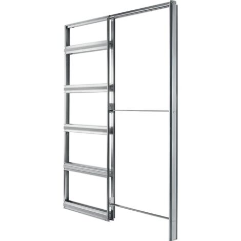 Châssis de porte coulissante simple vantail 930 x 2040 mm – Structure renforcée en acier zingué – Compatible avec portes en bois et verre – Eclisse