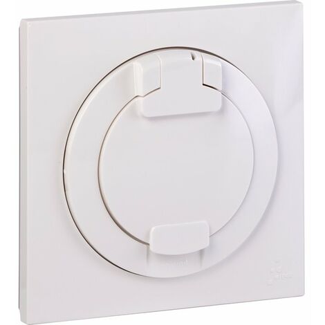 Prise de courant 2P+T à puits complète IP 44 blanc Dooxie one - Legrand