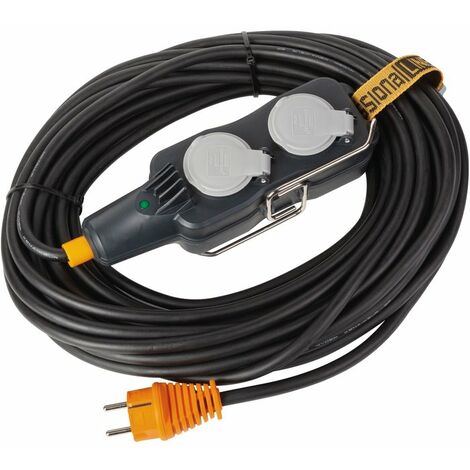 Brennenstuhl – Rallonge électrique 10m – 4 prises 45° – IP54 pour chantiers humides – Voyant tension – Crochets rabattables (1/2)