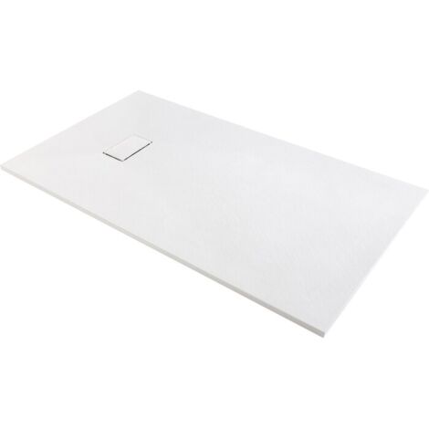 Odyssea – Receveur de douche extra-plat blanc 120x80 cm – SMC antidérapant Classe C – Écoulement excentré – Compatible PMR - GT-12080-WHITE (1/2)