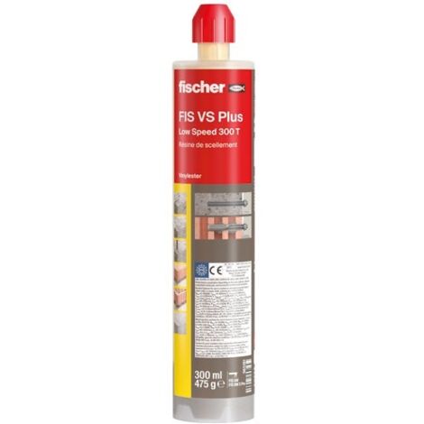 Fischer – Résine de scellement chimique 300 ml – Pour béton et maçonnerie – Homologuée sismique C1/C2 – Durée de vie jusqu'à 100 ans - PLUS 300 T