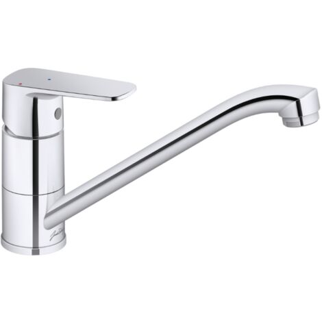 Jacob Delafon – Mitigeur de cuisine avec bec orientable – Finition chrome – Hauteur sous bec 131 mm – Économie d'eau avec butée à mi-débit (1/5)