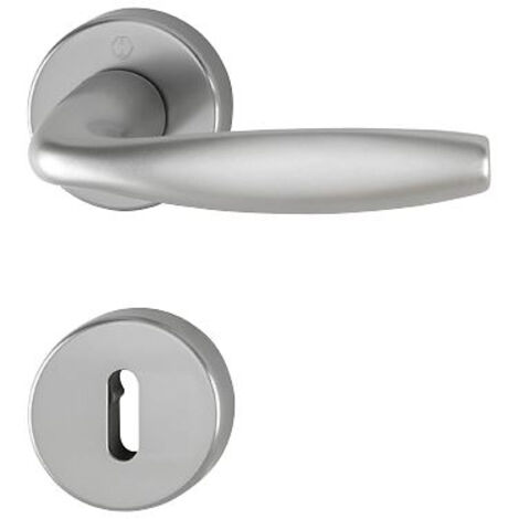 Paire de béquilles sur rosace New-York inox mat F9 – Système de verrouillage clé L – Montage rapide sans vis – 3736161 (1/5)