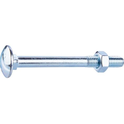 Boulon Japy - Fixpro - Tête ronde collet carré - TRCC - Acier zingué - 8 x 80/22 mm - Boîte de 25 (1/2)