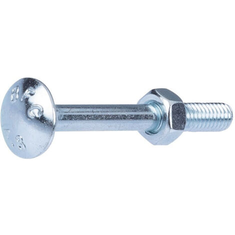 Boulon Japy - Fixpro - Tête ronde collet carré - TRCC - Acier zingué - 6 x 50/18 mm - Boîte de 50