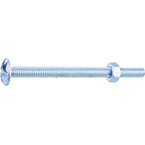 Boulon poêlier - Fixpro - Tête large ronde - Acier zingué - 6 x 80 mm - Boîte de 50