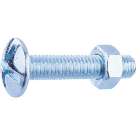 Boulon poêlier - Fixpro - Tête large ronde - Acier zingué - 8 x 40 mm - Boîte de 50