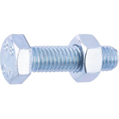 Boulon - Fixpro - Tête hexagonale - Acier zingué - Classe 8.8 - 8 x 30 mm - Boîte de 50 (1/2)