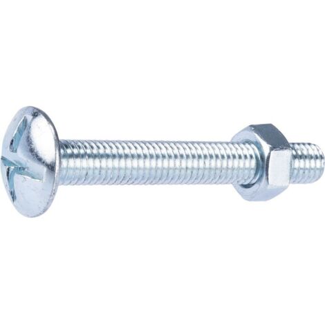 Boulon poêlier - Fixpro - Tête large ronde - Acier zingué - 8 x 60 mm - Boîte de 50 (1/2)