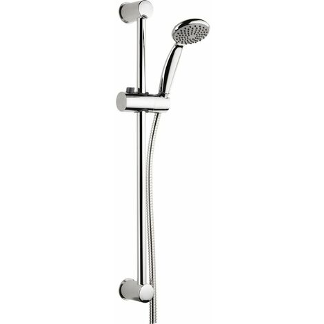Odyssea – Ensemble de douche Boréal 80 – Douchette chromée 1 jet anti-calcaire – Barre inox Ø 19mm – Flexible inox 1,75m – Entraxe 55,5cm