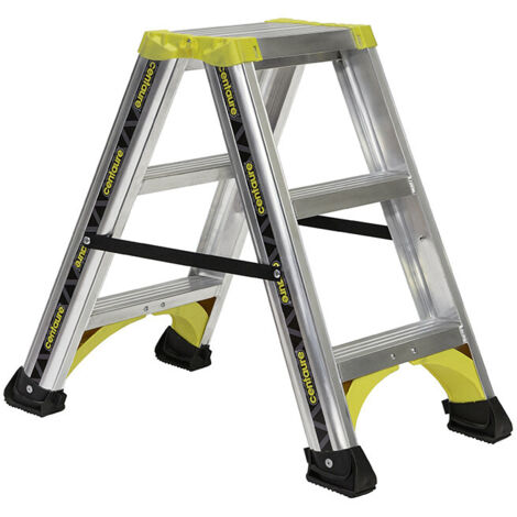 Matisère – Marchepied double accès 2x3 marches – Hauteur d'accès maxi 2,20 m – Profils aluminium antidérapants – Autostable et sécurisé (1/5)
