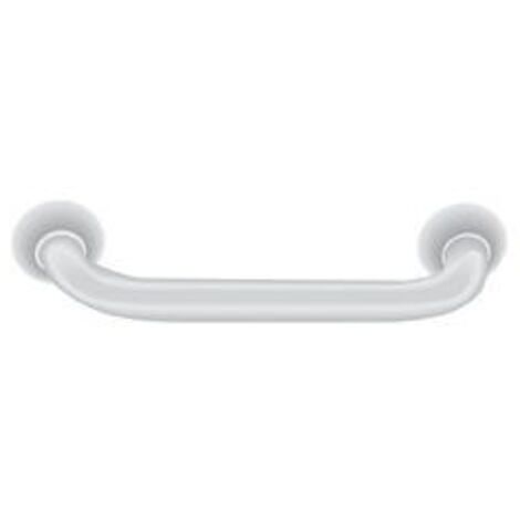 Pellet – Barre de maintien droite aluminium blanc – Longueur 300 mm – Diamètre tube 30 mm – Entraxe 300 mm – Rosaces Ø 66 mm