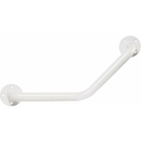 Godonnier – Barre de maintien coudée en acier époxy blanc – Diamètre 25 mm – Entraxe 225 x 225 mm – Finition époxy pour usage intensif