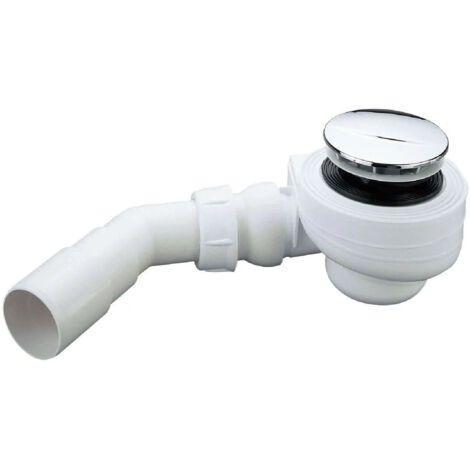 Nicoll – Bonde de douche coudée D60 ABS chromé – Débit 54L/min – Montage simple avec joint multifonction – Raccordement Ø 40/50mm