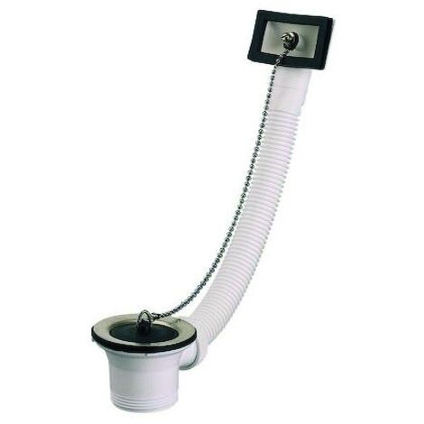 Valentin – Bonde évier inox D 70 avec trop plein – Sortie filetée 1"1/2 – Grille inox – Pour évier inox avec bouchon et chaînette (1/6)
