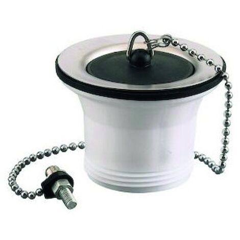 Nicoll – Bonde évier 1''1/2 avec grille inox – Bouchon et chaînette inclus – Pour systèmes de vidage standard (1/8)