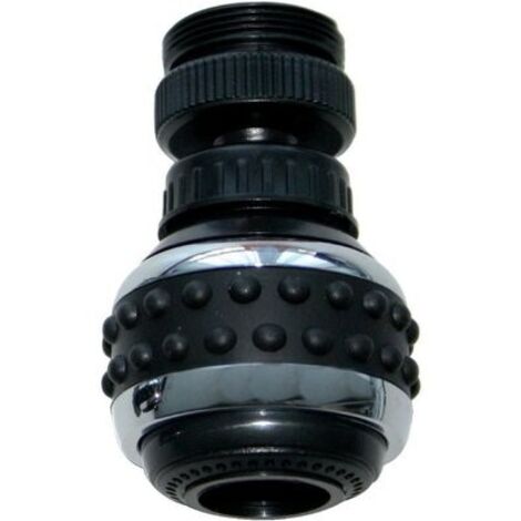 Aérateur orientable noir - M 24 x 100 - F 22 x 100 - 2 jets - Neoperl