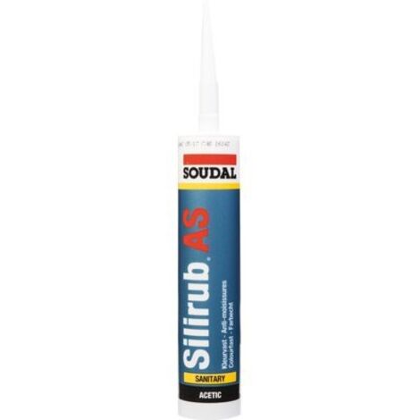 Soudal – Mastic silicone sanitaire blanc 300ml – Résistant aux moisissures – Pour joints dans cuisines et salles de bains – Application facile