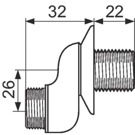 Excentration 26 mm avec rosace - M 1/2' - M 3/4'