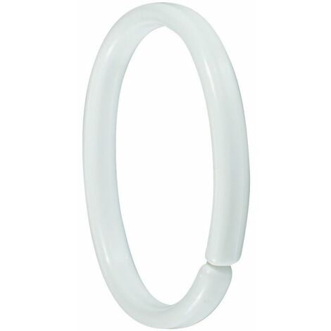 Lot de 12 anneaux en plastique blanc – Accessoires de douche résistants – Pour installation rapide et facile – Compatible avec barres standards – Sealskin