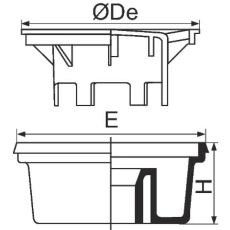 SIPHON DE COUR À EMBOÎTURE INCORPORÉE VERTICALE - NOIR - 150 x 150