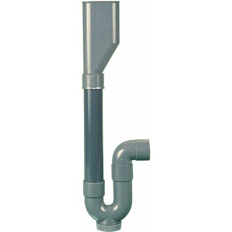 Regiplast – Siphon plastique pour machine à laver – Sortie horizontale F 40 mm – Résistant jusqu'à 70 °C – Bouchon de dégorgement inclus