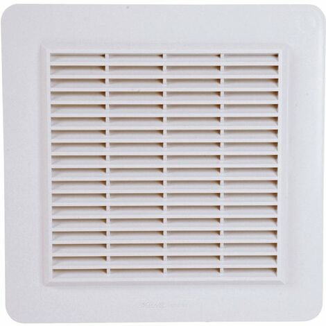 Nicoll – Grille aération VMC 246 x 246 mm – Passage d'air 200 cm² – Plastique blanc – Fixation à coller ou visser