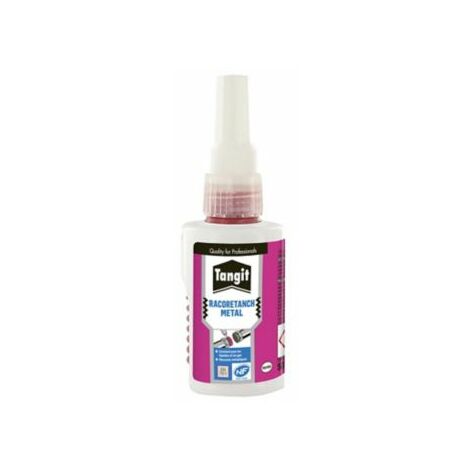 Tangit Racorétanch métal, Résine d'étanchéité pour raccords filetés métalliques, Résine anaérobie résistante aux fluides et gaz, repositionnable & démontable, accordéon de 50 ml