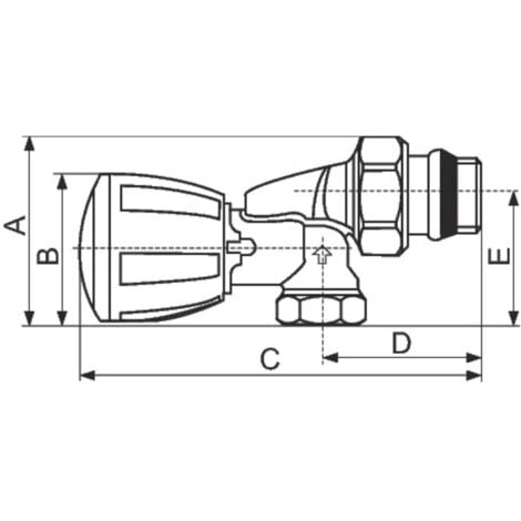 Robinet de radiateur équerre inversé série fer - r435 tg - Giacomini