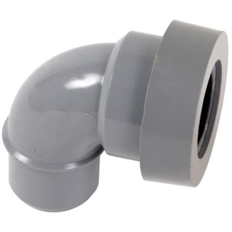 Adaptateur PVC gris coudé 87 degrés30 - Diamètre 32 mm - Simple emboîture - Nicoll (1/3)
