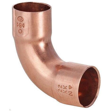 Raccord cuivre coudé 90° à souder - Femelle grand rayon - diamètre 10 mm