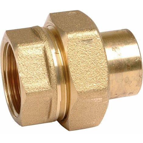 Raccord union laiton droit à souder - F 3/8' - diamètre 12 mm (1/2)