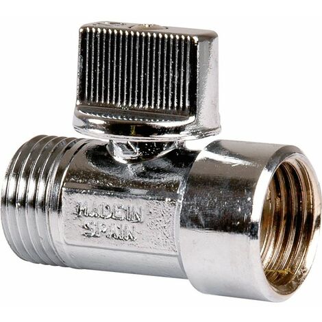 Arco – Robinet d'arrêt droit 1/2' mâle/femelle – Laiton chromé – Contrôle débit eau – Pour installations domestiques (1/4)