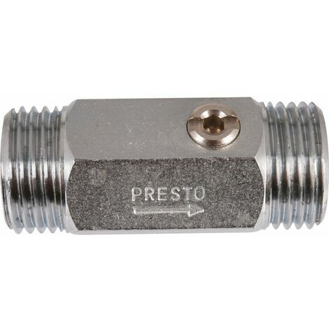 Presto – Robinet d'arrêt droit 1/2' – Raccord fileté mâle – Joint filtre plat – Résistant jusqu'à 75°C pour systèmes de plomberie (1/4)