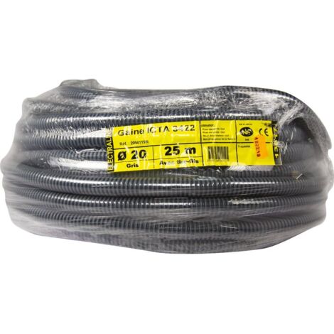 Gaine ICTA avec tire fil diamètre 20 mm - Gris - Longueur 25 m